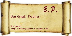 Barényi Petra névjegykártya