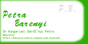 petra barenyi business card